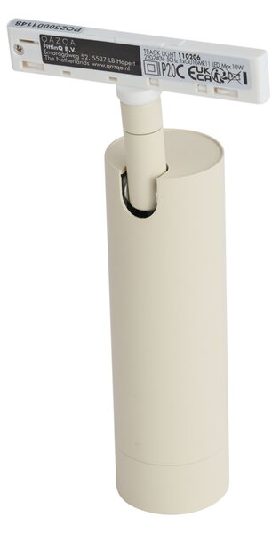 Faretto moderno beige e bianco per sistema a binario monofase GU10 35mm - Slimline Uzzy