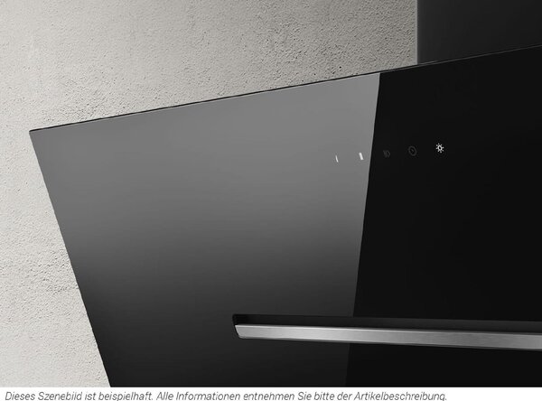 Elica Cappa Cucina Aspirante a Parete Larghezza 90 cm in Vetro colore Nero - PRF0166933