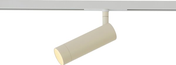 Faretto moderno beige e bianco per sistema a binario monofase GU10 35mm - Slimline Uzzy