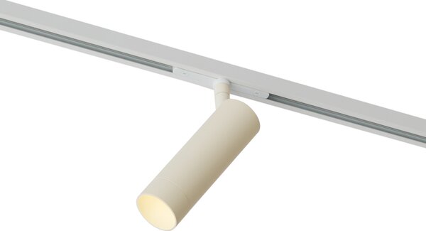 Faretto moderno beige e bianco per sistema a binario monofase GU10 35mm - Slimline Uzzy