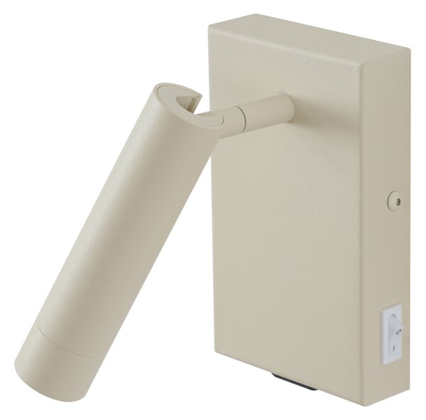 Lampada da parete moderna beige regolabile con USB-C - Croft