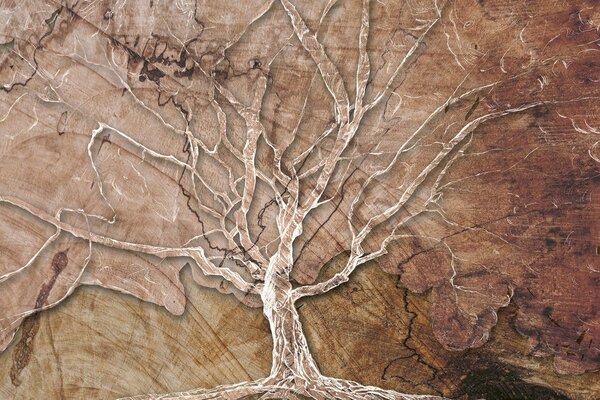 Quadro su tela – Corona dell'albero con tocco astratto