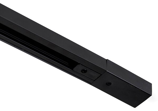 Sistema di illuminazione a binario moderno con 4 faretti nero 1 fase - Iconic Yade