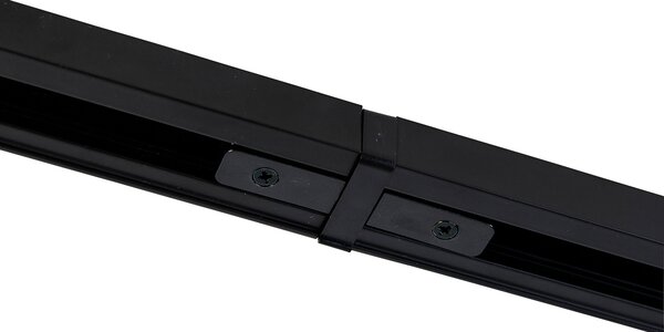 Sistema di illuminazione a binario moderno con 4 faretti nero 1 fase - Iconic Yade