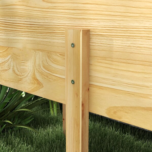 Outsunny Fioriera su Piedi Orto Rialzato, Inserti per l'irrigazione + Tessuto di Drenaggio Inclusi Legno di Abete pre-Olio