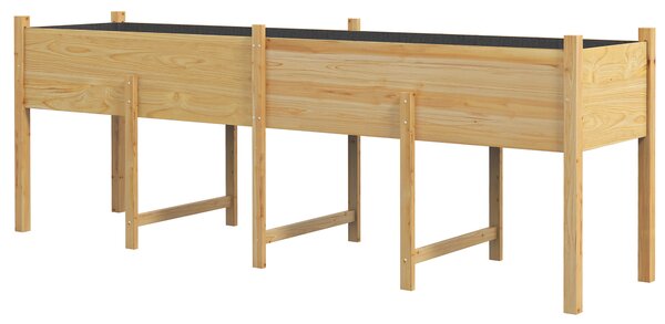 Outsunny Fioriera su Piedi Orto Rialzato, Inserti per l'irrigazione + Tessuto di Drenaggio Inclusi Legno di Abete pre-Olio