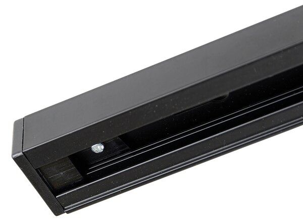 Sistema di illuminazione a binario moderno con 4 faretti nero 1 fase - Iconic Yade