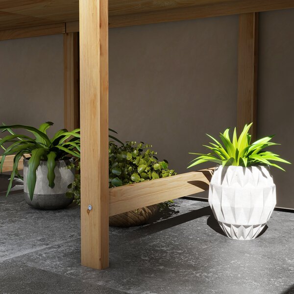 Outsunny Fioriera su Piedi Orto Rialzato, Inserti per l'irrigazione + Tessuto di Drenaggio Inclusi Legno di Abete pre-Olio