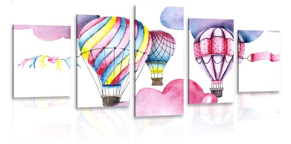 Quadri 5 pezzi – Palloncini nel vento