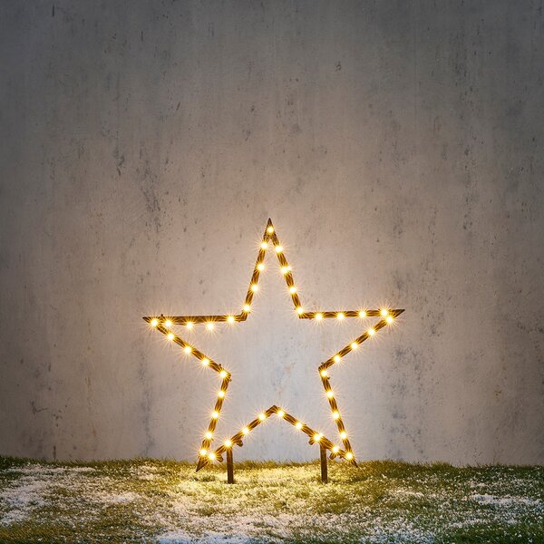 Faretto natalizio Stella di Natale nero 60 cm con LED IP44 - Kas
