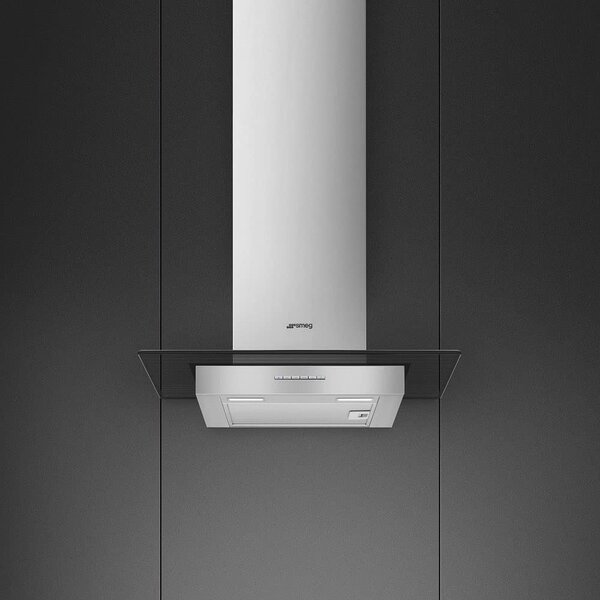 Smeg Cappa Cucina Aspirante a parete Larghezza 60 Cm profondit 45 Cm colore Acciaio - KATE600EX