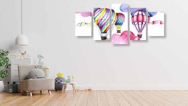 Quadri 5 pezzi – Palloncini nel vento