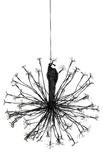 Lampada a sospensione natalizia sferica nera 60 cm con LED e timer IP44 - Nobu