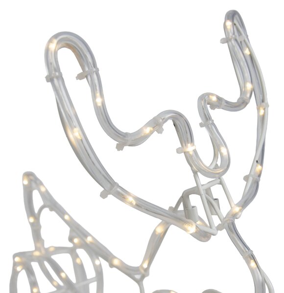 Lampada da terra natalizia renna con slitta 116 cm con LED e timer IP44 - Sori