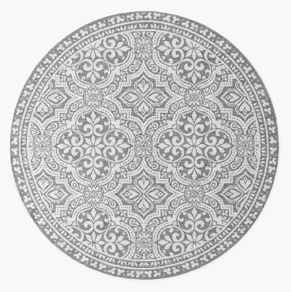 Tappeto rotondo reversibile a pelo corto da interno-esterno Duet Rosel