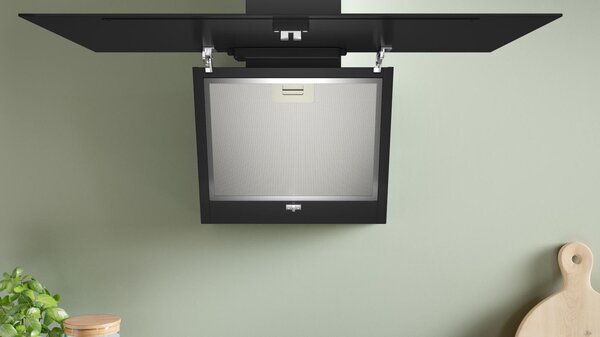 Bosch Cappa Cucina Aspirante a Parete Larghezza 80 cm Classe A Vetro colore Nero Serie 2 - DWK85DK60