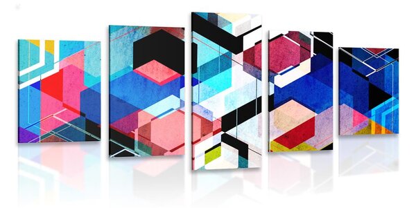 Quadri 5 pezzi – Geometria astratta