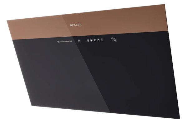 Faber Cappa Cucina Aspirante a Parete Larghezza 80 cm Classe A+ colore Nero/Marrone - 330.0615.685 V-Air Kl A80/2
