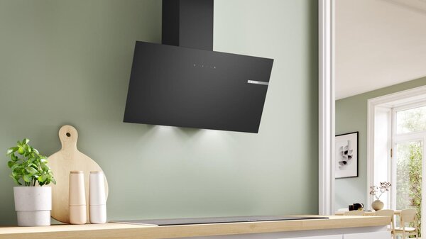 Bosch Cappa Cucina Aspirante a Parete Larghezza 80 cm Classe A Vetro colore Nero Serie 2 - DWK85DK60