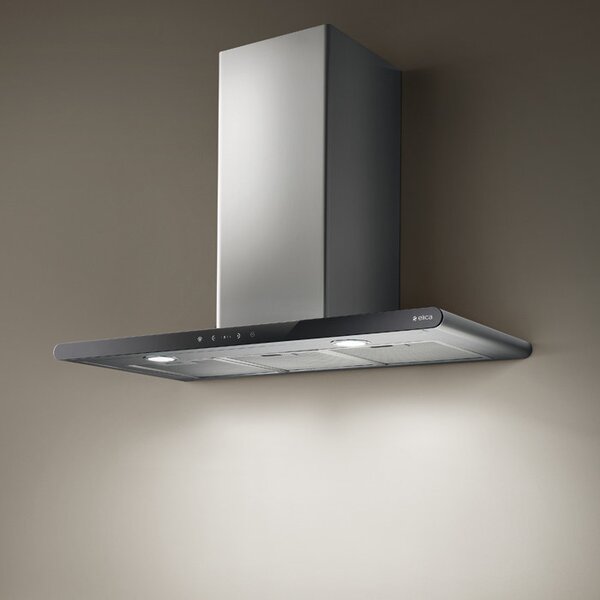 Elica Cappa Cucina Aspirante a Parete Larghezza 80 cm Profondit 38 cm colore Acciaio e Nero - PRF0008948B GALAXY