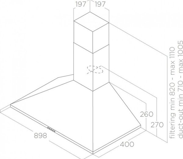 Elica Cappa Cucina Aspirante a Parete Larghezza 90 cm Classe D colore Inox - PRF0176620