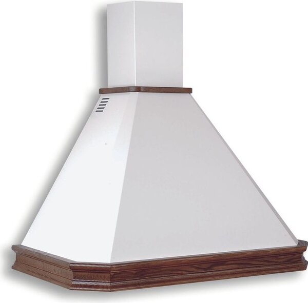 Samet Cappa Cucina Aspirante a Parete Larghezza 90 cm Classe C colore Panna Bucciato con Inserti in Massello Noce - Mattei90