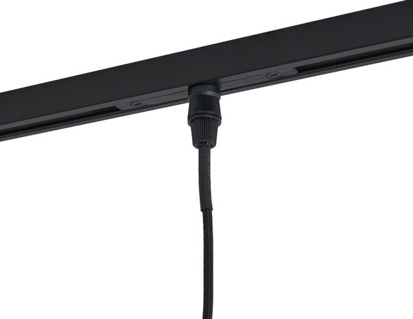 Faretto moderno nero con vetro fumé per sistema a binario monofase - Slimline Loyce
