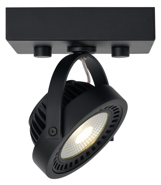 Faretto moderno da superficie nero con LED dimmerabile incluso - Apollo