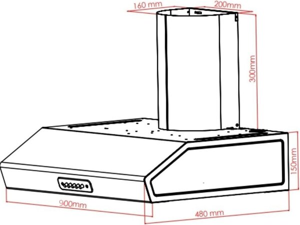 Samet Cappa Cucina Aspirante a Parete Larghezza 90 cm Classe E colore Inox - MAESTRALE90IX
