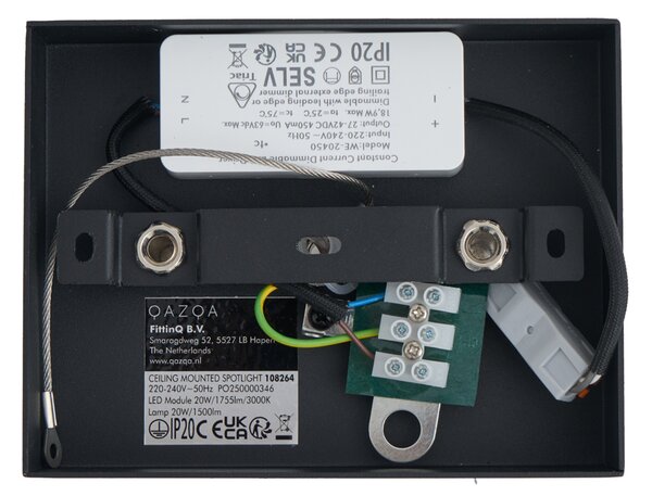 Faretto moderno da superficie nero con LED dimmerabile incluso - Apollo