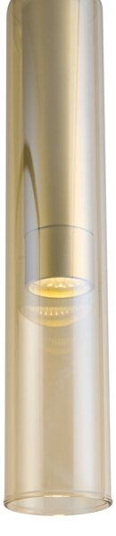 Faretto moderno oro con vetro ambrato per sistema a binario monofase - Slimline Loyce