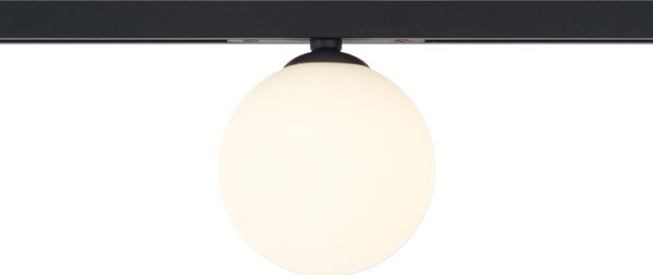 Plafoniera moderna nera con vetro bianco per sistema a binario monofase - Slimline Eira