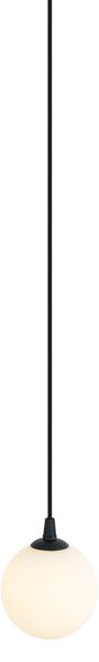 Lampada a sospensione moderna nera con vetro bianco per sistema a binario monofase - Slimline Eira