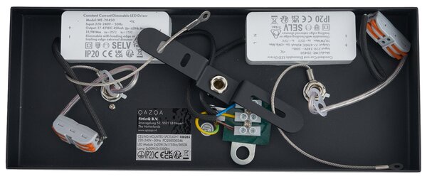 Faretto moderno da superficie nero con LED dimmerabile a 2 luci - Apollo