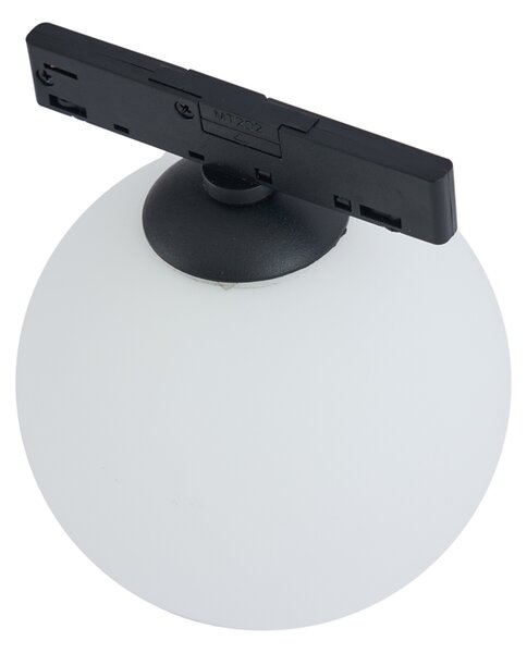 Plafoniera moderna nera con vetro bianco per sistema a binario monofase - Slimline Eira