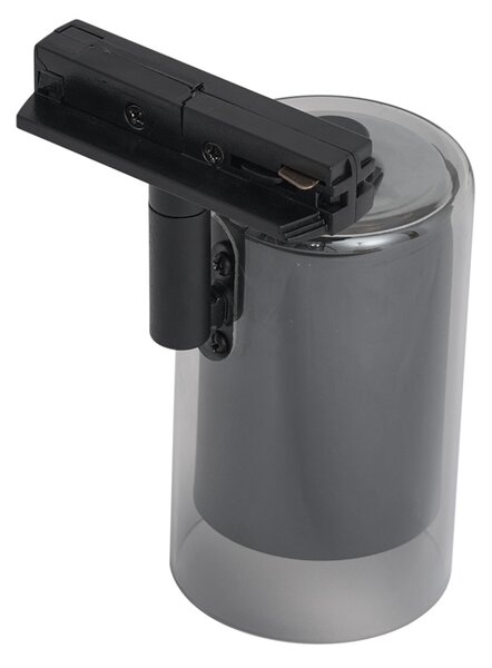 Faretto moderno nero con vetro fumé per sistema a binario monofase - Iconic Lloyd