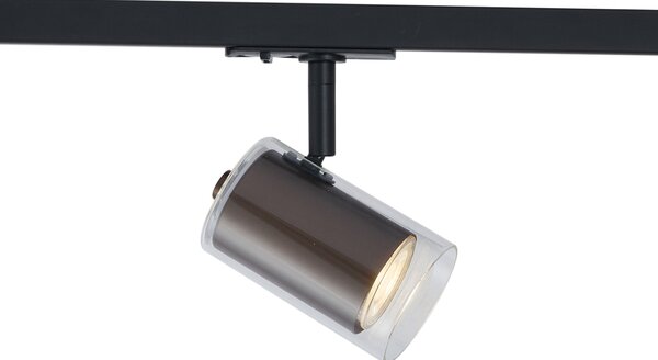 Faretto moderno bronzo scuro con vetro trasparente per sistema a binario monofase - Iconic Lloyd