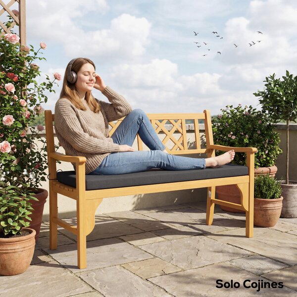 Outsunny Cuscino per panca da giardino per 2 posti per esterno con fodera rimovibile UPF 30+ impermeabile 110x46x6,5 cm Grigio scuro | Aosom Italy