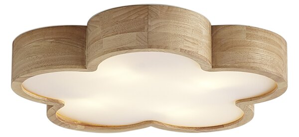 Plafoniera per bambini in legno con bianco - Lucille