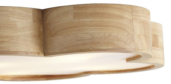 Plafoniera per bambini in legno con bianco - Lucille