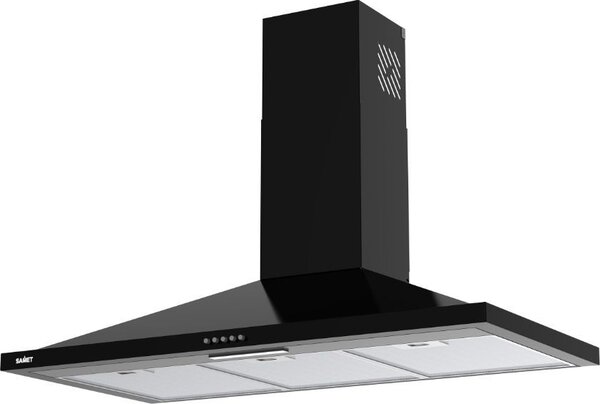 Samet Cappa Cucina Aspirante a Parete Larghezza 90 cm colore Nero - Eolo90NE
