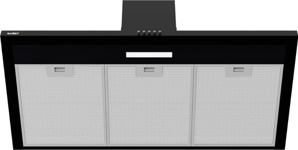 Samet Cappa Cucina Aspirante a Parete Larghezza 90 cm colore Nero - Eolo90NE