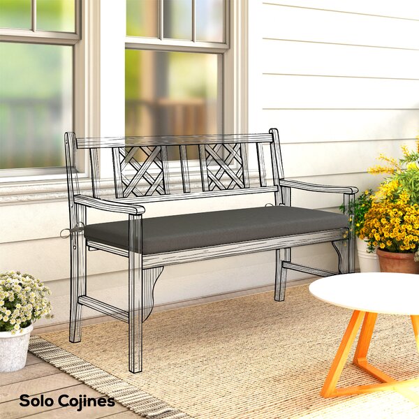 Outsunny Cuscino per panca da giardino per 2 posti per esterno con fodera rimovibile UPF 30+ impermeabile 110x46x6,5 cm Grigio scuro | Aosom Italy