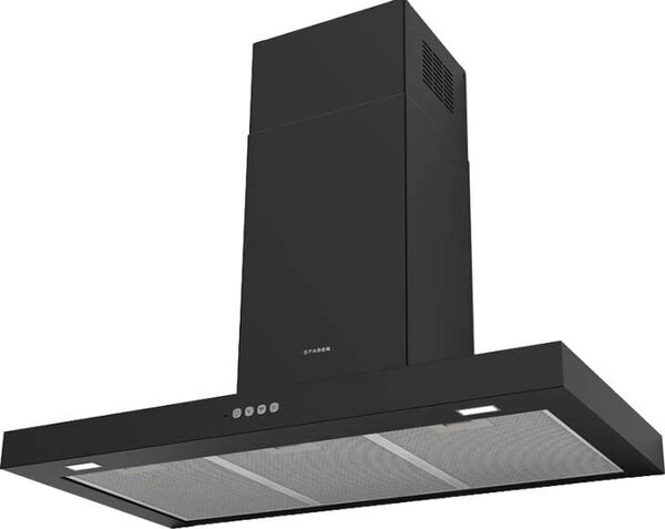 Faber Cappa Cucina Aspirante a Parete Larghezza 90 cm colore Nero Matt - 325.0618.783 Stilo Comfort