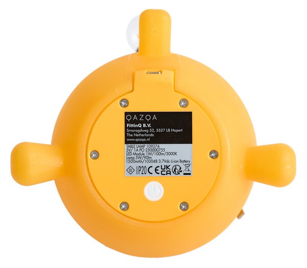 Lampada da tavolo moderna gialla con LED ricaricabile - Bulby