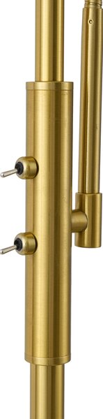 Lampada da terra di design in ottone con vetro ambrato a 2 luci - Brianna