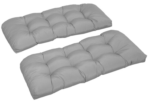 Outsunny Cuscino per Panca a 2 Posti per Interni ed Esterni con 8 Cuciture per Sedie Divani 110x48x8 cm Grigio | Aosom Italy