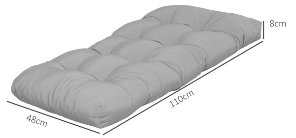 Outsunny Cuscino per Panca a 2 Posti per Interni ed Esterni con 8 Cuciture per Sedie Divani 110x48x8 cm Grigio | Aosom Italy