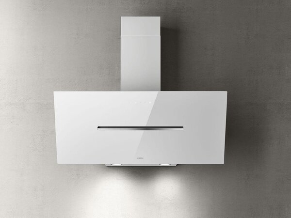 Elica Cappa Cucina Aspirante a Parete Larghezza 90 cm finitura Vetro Bianco - PRF0166935 SHY-S WH/A/90