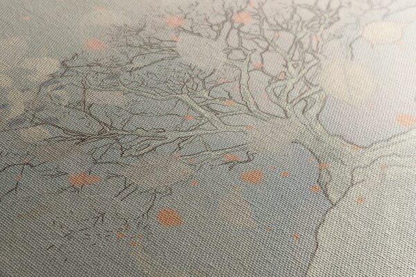 Stampa su tela – Albero autunnale disegnato